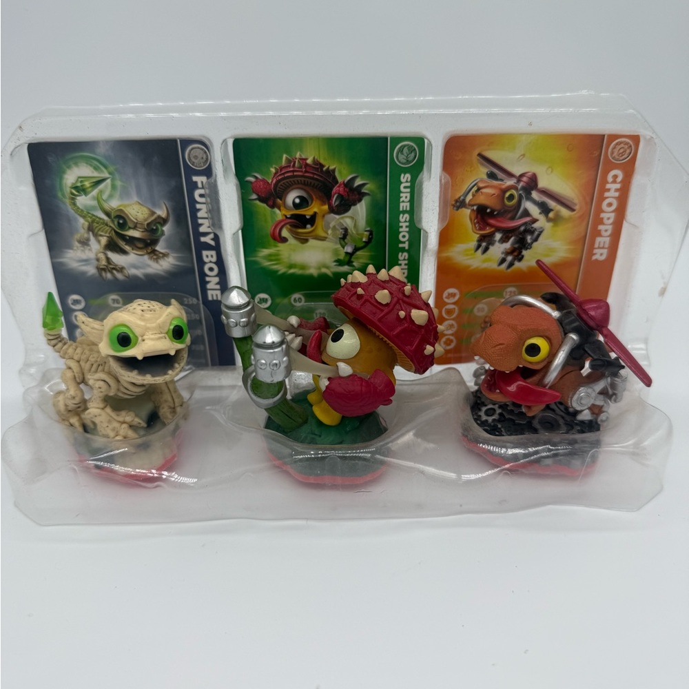 Skylanders Trap Team 3 Pack Game Figures Funny Bone Sure Shot Shroomboom Chopper